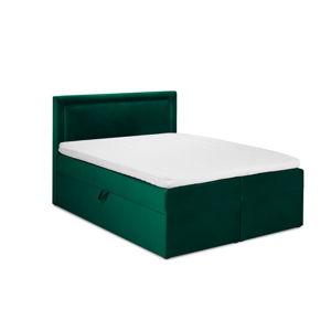 Zelená sametová dvoulůžková postel Mazzini Beds Yucca, 160 x 200 cm