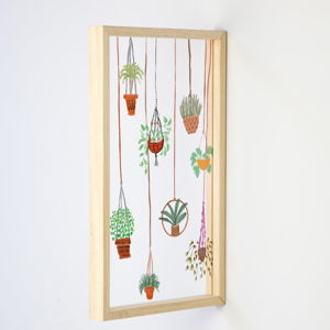 Nástěnná dřevěná dekorace Really Nice Things Hanging Plants, 30 x 50 cm