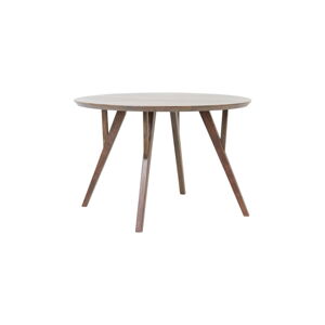 Hnědý kulatý jídelní stůl s deskou z akácie ø 120 cm Quenza – Light & Living