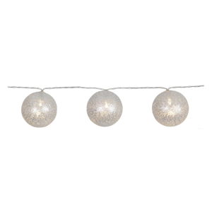 LED stříbrný světelný řetěz ve tvaru kuliček Best Season Jolly, 10 světýlek, délka 1,35 m