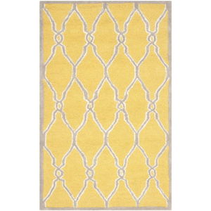 Vlněný koberec Augusta Yellow, 91x152 cm