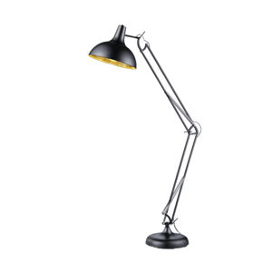 Černá kovová stojací lampa Trio Salvador, 75 cm