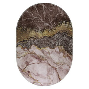 Pratelný koberec v hnědo-zlaté barvě 60x100 cm – Vitaus