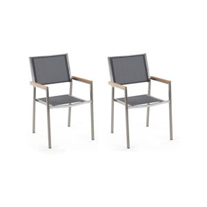 Sada 2 šedých zahradních židlí Monobeli Classy