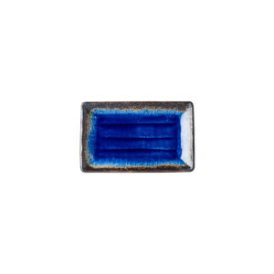Modrý keramický servírovací talíř MIJ Cobalt, 21 x 13 cm