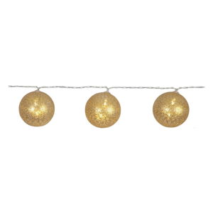 LED zlatý světelný řetěz ve tvaru kuliček Best Season Jolly, 10 světýlek, délka 1,35 m