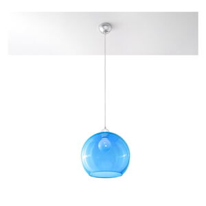Modré závěsné svítidlo se skleněným stínidlem ø 30 cm Bilbao – Nice Lamps