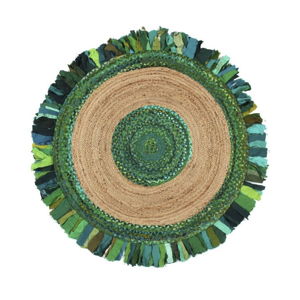 Kruhový koberec z juty a bavlny Eco Rugs Verde, Ø 120 cm