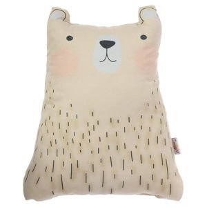 Hnědý dětský polštářek s příměsí bavlny Apolena Pillow Toy Bear Cute, 22 x 30 cm