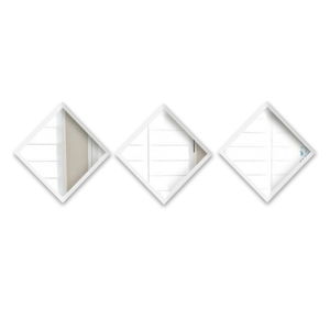 Sada 3 nástěnných zrcadel s bílým rámem Oyo Concept Luna, 24 x 24 cm
