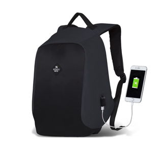 Tmavě šedo-černý batoh s USB portem My Valice SECRET Smart Bag