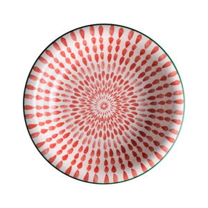 Červený polévkový talíř z dolomitu Brandani Ginger, ⌀ 21 cm