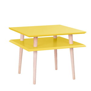 Žlutý konferenční stolek Ragaba Square, 55x55 cm