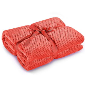 Červená deka z mikrovlákna DecoKing Henry, 220 x 240 cm