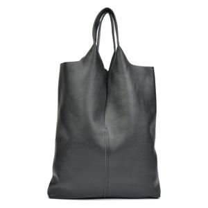 Černá kožená taška na nákup Isabella Rhea