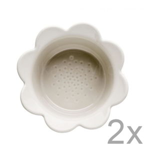 Sada 2 béžových porcelánových misek Sagaform Piccadilly Flowers, 13 x 6,5 cm