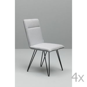 Sada 4 bílých jídelních židlí s černým podnožím Design Twist Elice