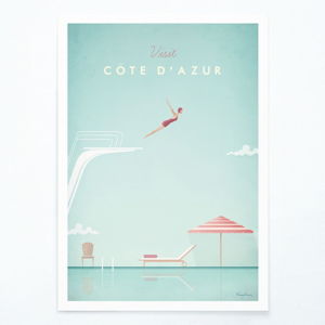 Plakát Travelposter Côte d'Azur, A3