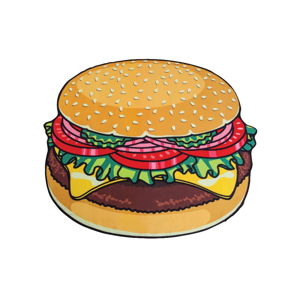 Plážová deka ve tvaru burgeru Big Mouth Inc., ⌀ 152 cm
