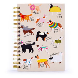 Linkovaný zápisník v pevné vazbě Tri-Coastal Design Dogs, 120 listů