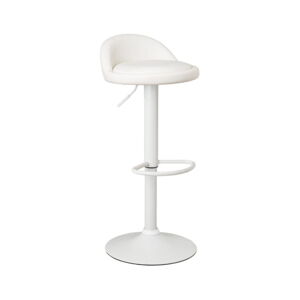 Bílé barové židle s nastavitelnou výškou z imitace kůže v sadě 2 ks (výška sedáku 72 cm) – Casa Selección