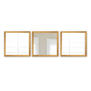 Sada 3 nástěnných zrcadel s rámem ve zlaté barvě Oyo Concept Setayna, 24 x 24 cm