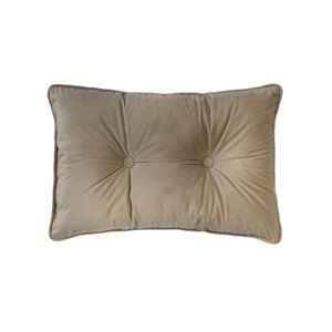 Světle hnědý polštář Tiseco Home Studio Velvet Button, 40 x 60 cm