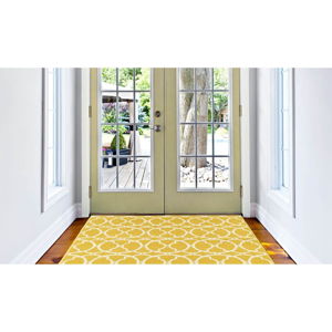 Žlutý venkovní koberec Floorita Interlaced, 160 x 230 cm