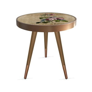Příruční stolek Rassino Brown Rose Circle, ⌀ 45 cm