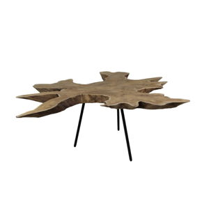 Odkládací stolek s deskou z teakového dřeva HSM collection Tribe, ⌀ 80 cm