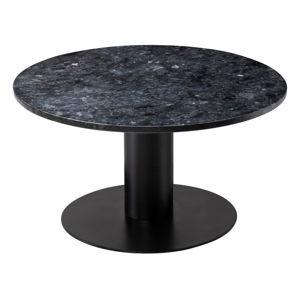 Černý žulový konferenční stolek s podnožím v černé barvě RGE Pepo, ⌀ 85 cm