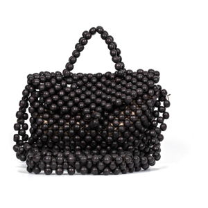 Černá dámská kabelka z dřevěných korálků Nina Beratti Kaili Noir