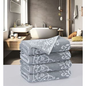 Sada 4 bavlněných ručníků Descanso Preyo, 50 x 100 cm