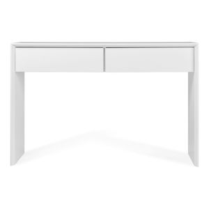 Bílý konzolový stolek se dvěma zásuvkami Tenzo Profil