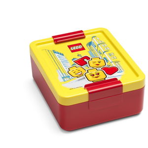 Červený box na svačinu se žlutým víčkem LEGO® Iconic