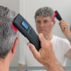 Černý masážní kartáč na vlasy s laserem InnovaGoods Hair Force One