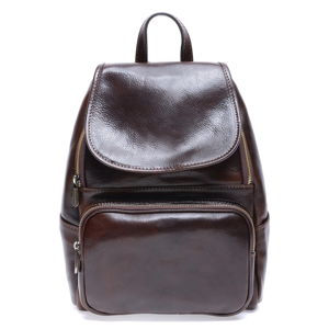 Tmavě hnědý kožený batoh Roberta M Francesca