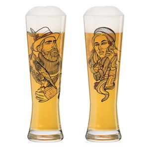 Sada 2 pivních sklenic z křišťálového skla Ritzenhoff Black Label Vladi Bott, 660 ml