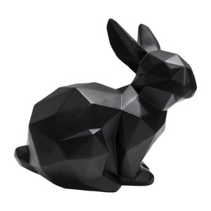 Matně černá soška PT LIVING Origami Bunny, výška 17 cm