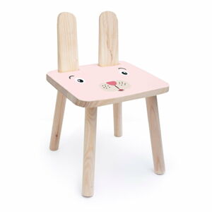 Dětská židle z masivní borovice Little Nice Things Rose Bunny