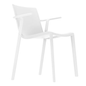 Sada 2 bílých zahradních židlí s područkami Resol Kat