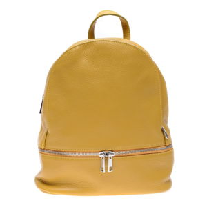 Žlutý kožený batoh na zip Anna Luchini