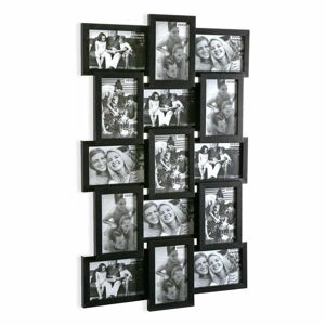 Černý nástěnný rámeček na 15 fotografií Versa, vhodné na fotografie 10 x 15