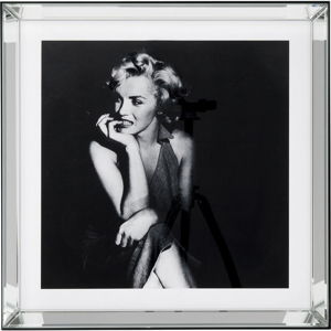 Zasklený černobílý obraz Kare Design Hollywood Diva, 60 x 60 cm