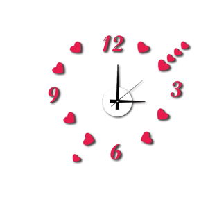 Nástěnné samolepicí hodiny Mauro Ferretti Hearts, ⌀ 50 cm