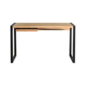 Pracovní stůl v dubovém dekoru s černými nohami We47 Renfrew, 126 x 55 cm