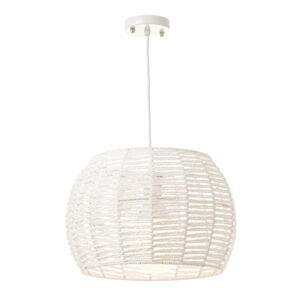 Bílé stropní svítidlo s bambusovým stínidlem ø 35 cm – Casa Selección