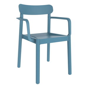 Sada 4 modrých zahradních židlí s područkami Resol Elba