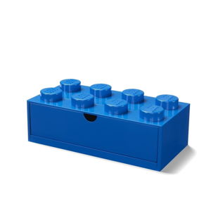 Modrý stolní box se zásuvkou LEGO®, 31 x 16 cm