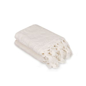 Sada dvou bílých ručníků Bohème, 90 x 50 cm